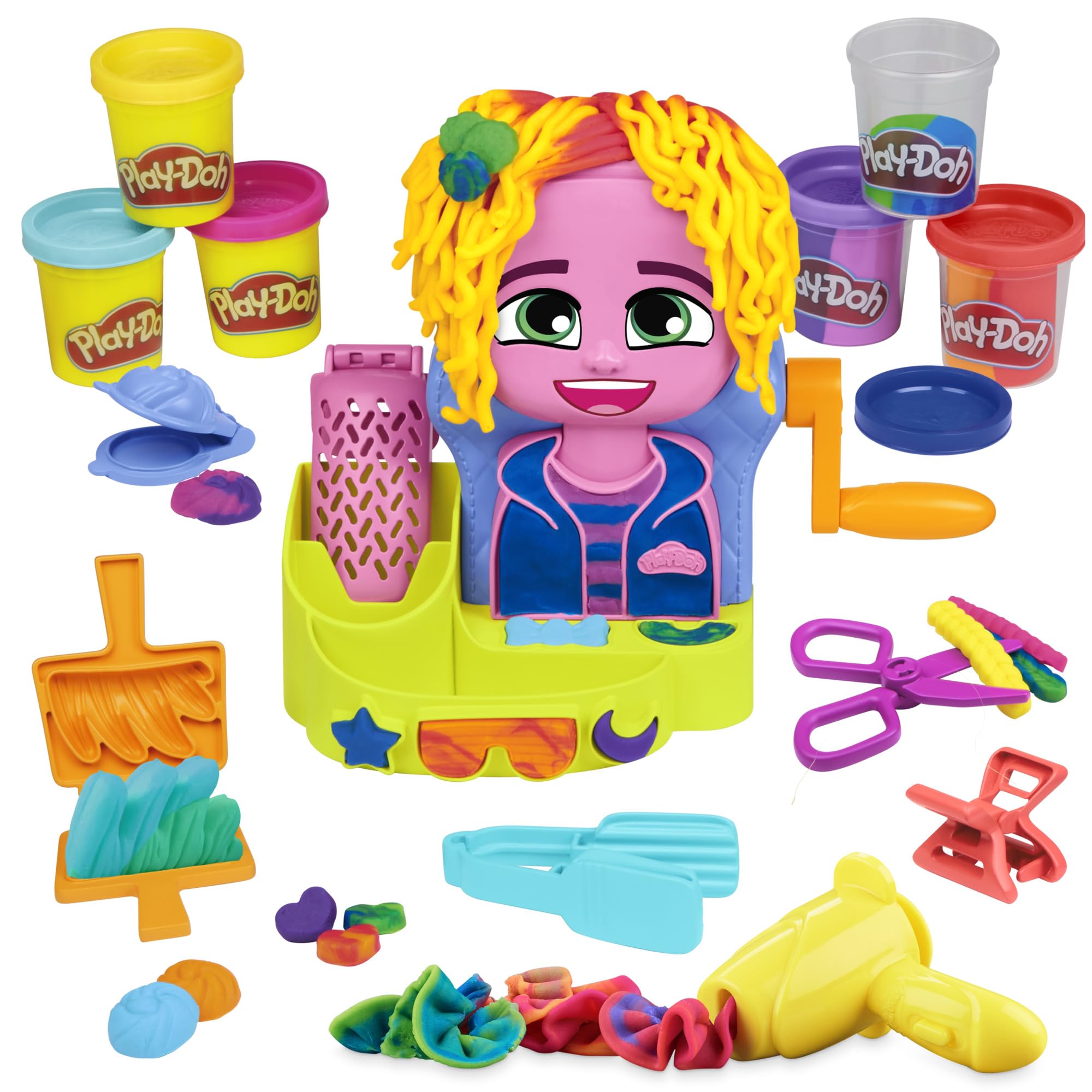 Play-Doh Hair Stylin' Salon Kit for creative pretend hairstyling.