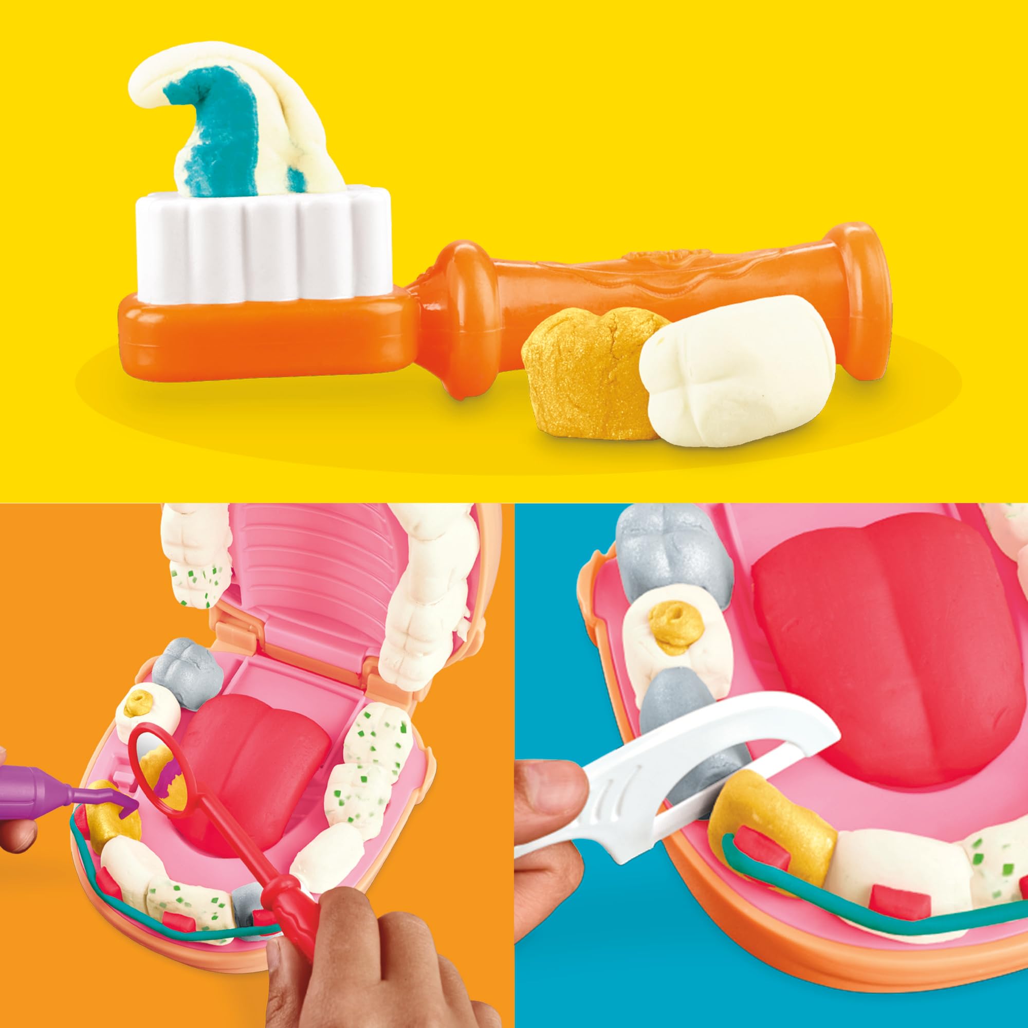 Play-Doh hand-powered drill action creates dynamic, hands-on pretend drilling play.