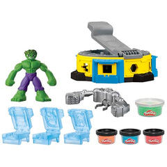 Hulk bendy figure with power suit enables flexible pretend battles.