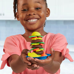 Play-Doh Kitchen Creations Busy Chef's Restaurant playset shares creations through window pass