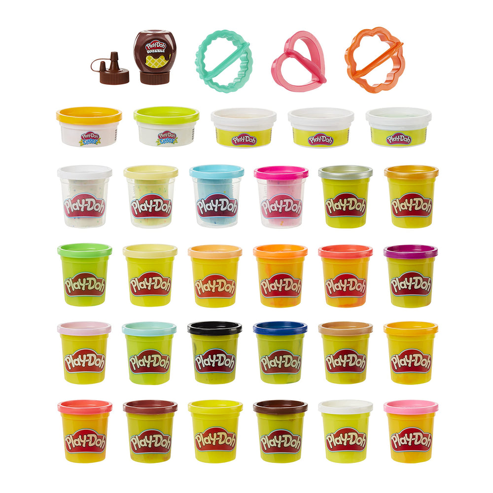 Play-Doh Kitchen Creations refill pack with confetti, elastix, and drizzle for imaginative pretend cooking.
