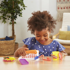 Colorful Play-Doh fruits and vegetables inspire play meals.