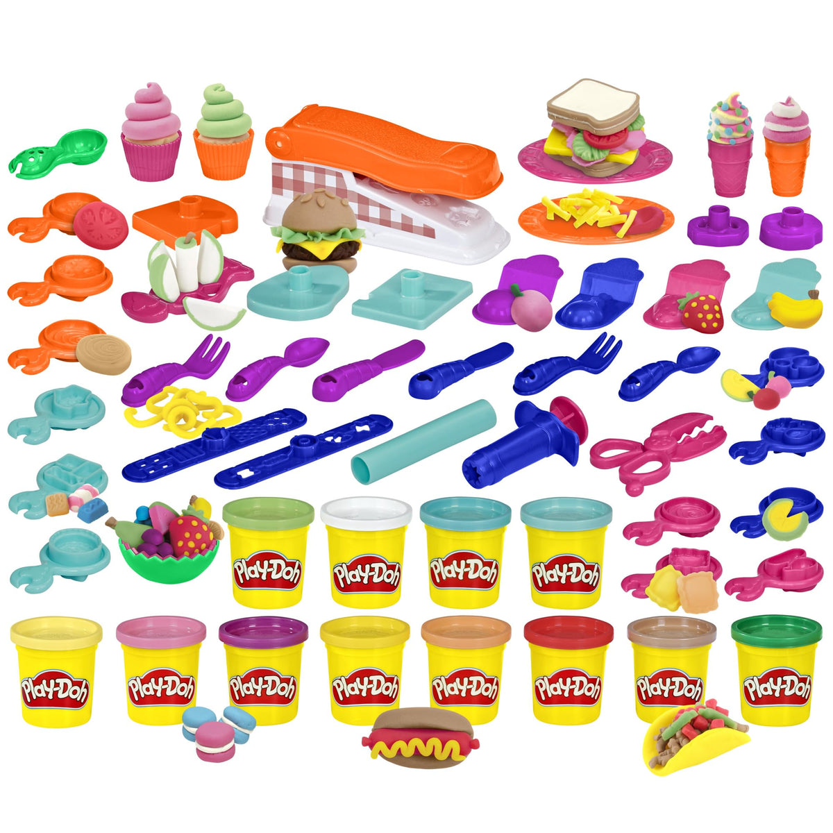 Play-Doh Kitchen Creations Fun Factory assembly for imaginative meals.