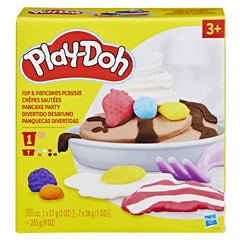 Play-Doh plates, forks, and accessory tray for shared meals.
