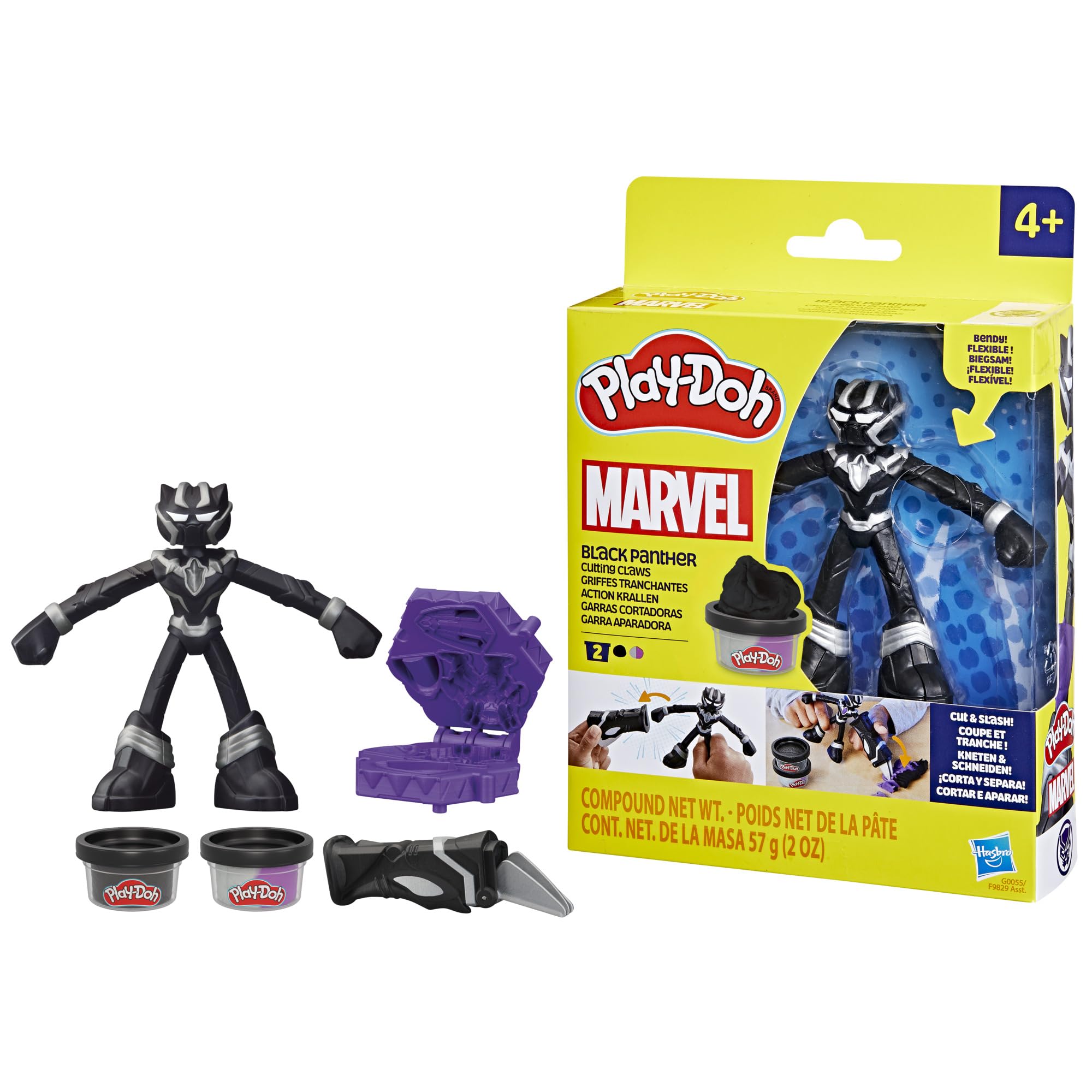 Play-Doh Marvel Black Panther bendy figure ready for imaginative battles at home