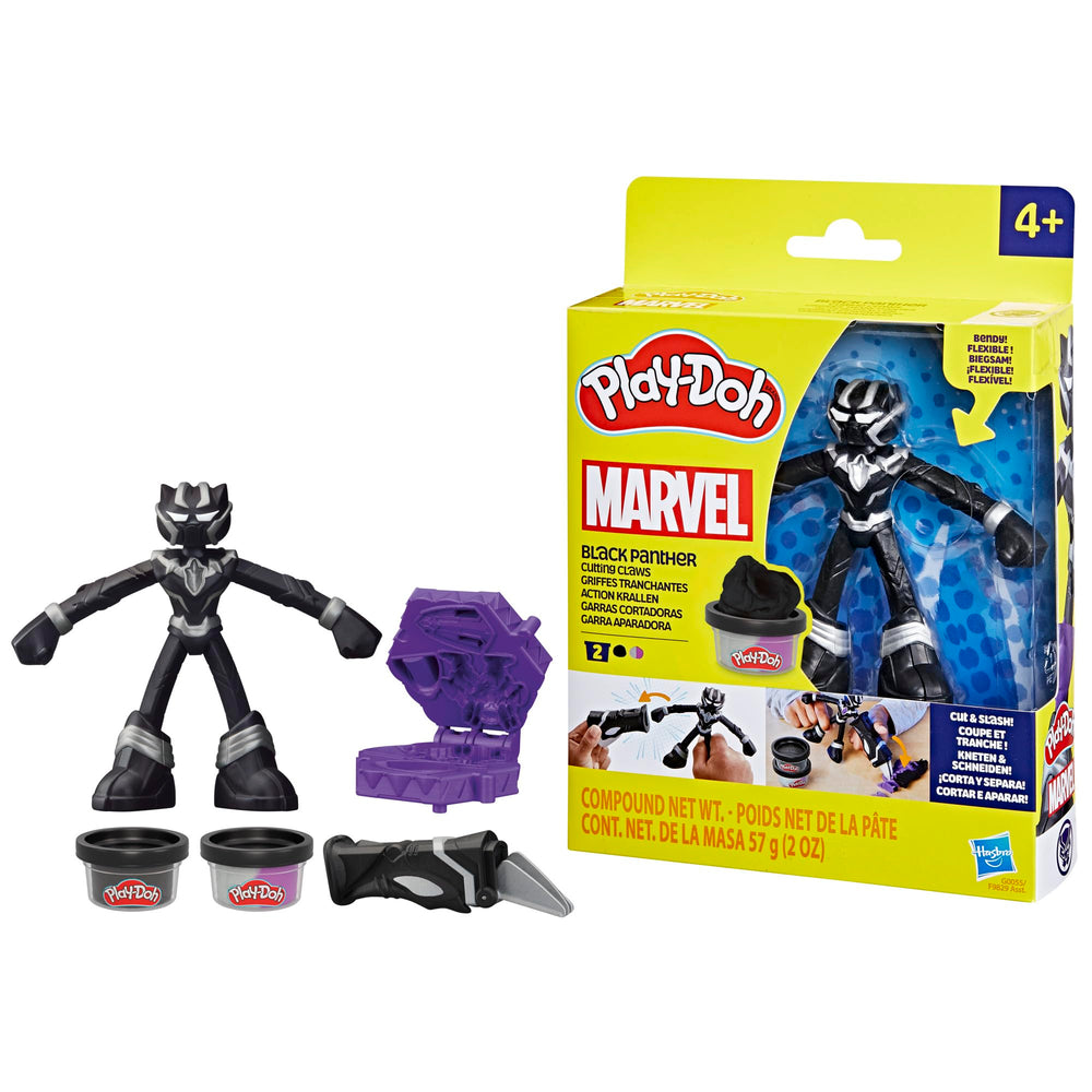 Play-Doh Marvel Black Panther bendy figure ready for imaginative battles at home