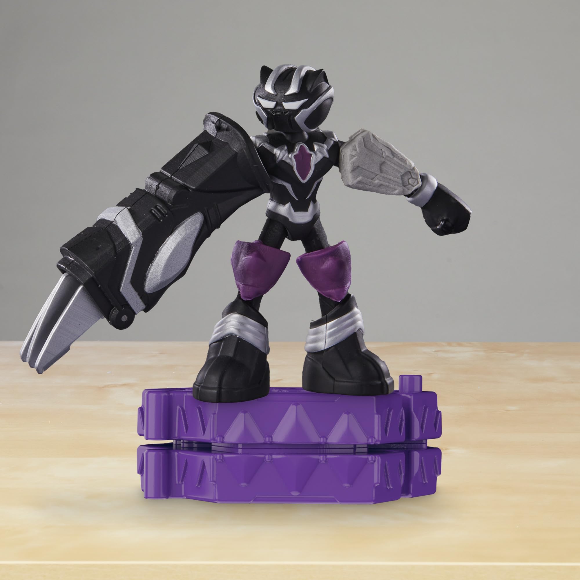 Play-Doh Marvel book-mold stand keeps pieces organized