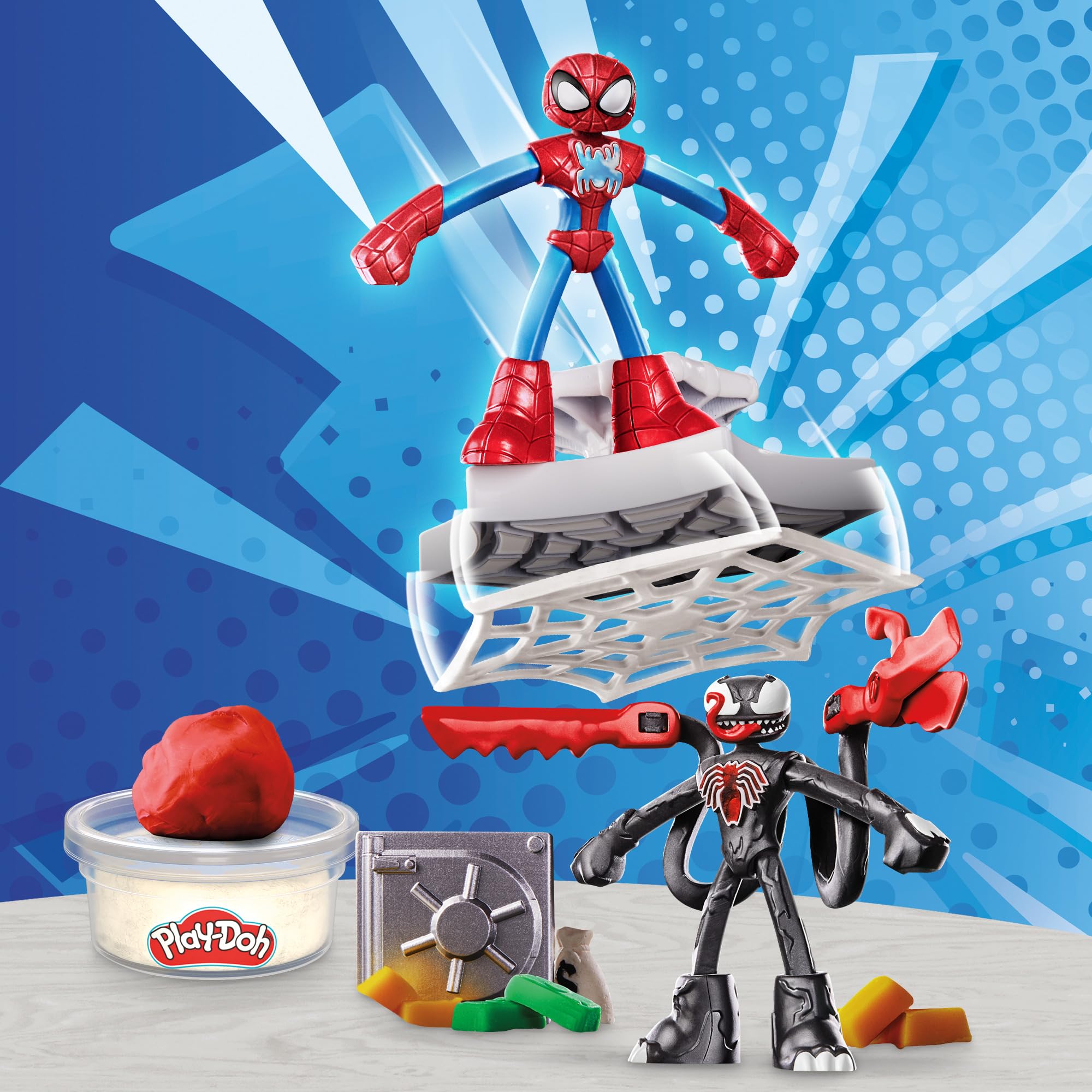 Play-Doh Marvel Venom figure ready for pretend encounters.