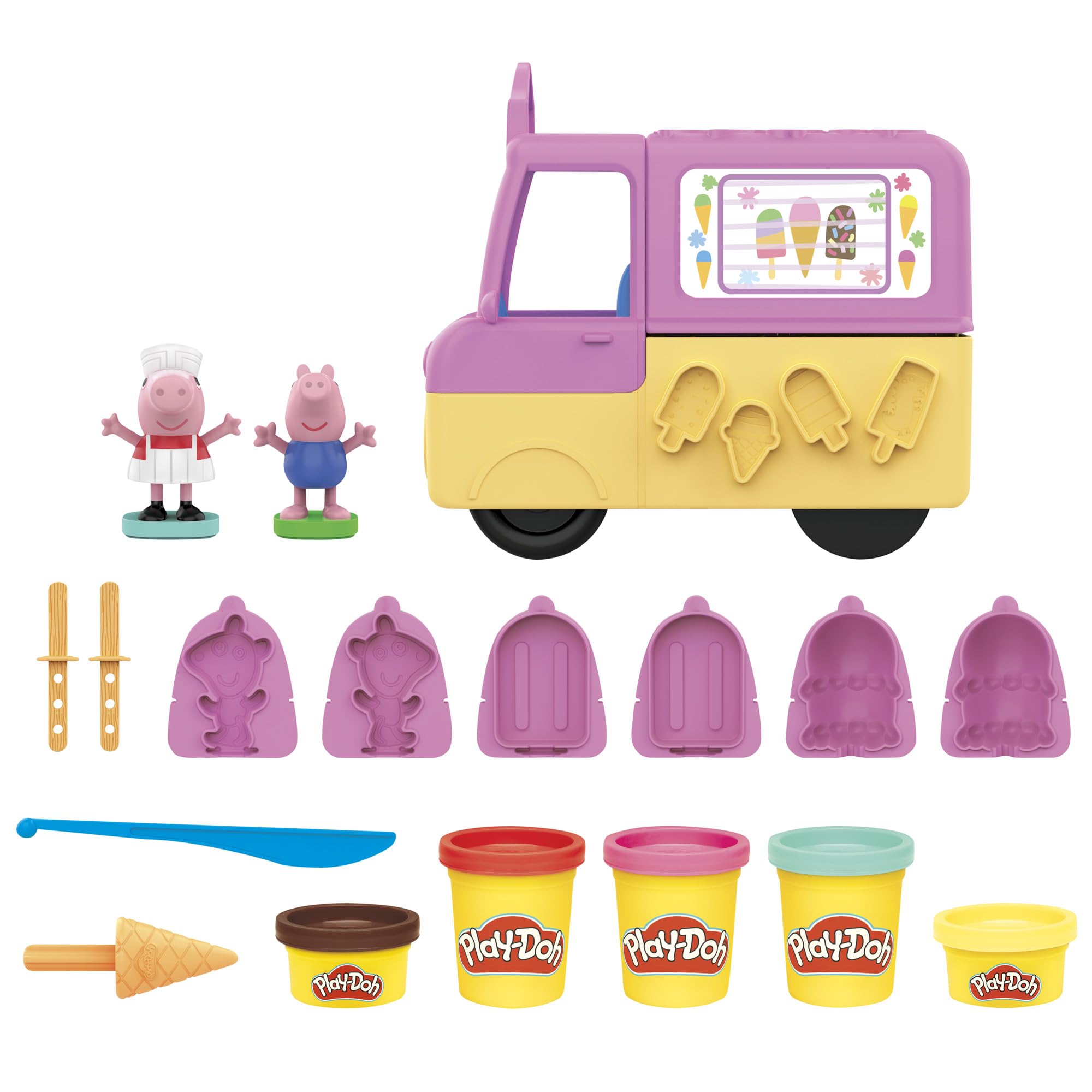 Play-Doh Peppa ice cream truck in bright colors for imaginative play.