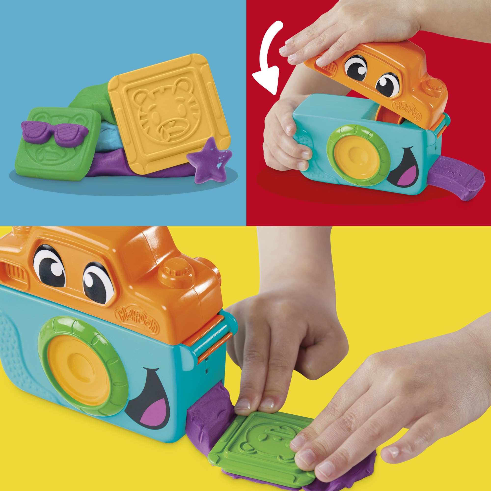 Play-Doh Photo Fun pretend film strip being squeezed for film look