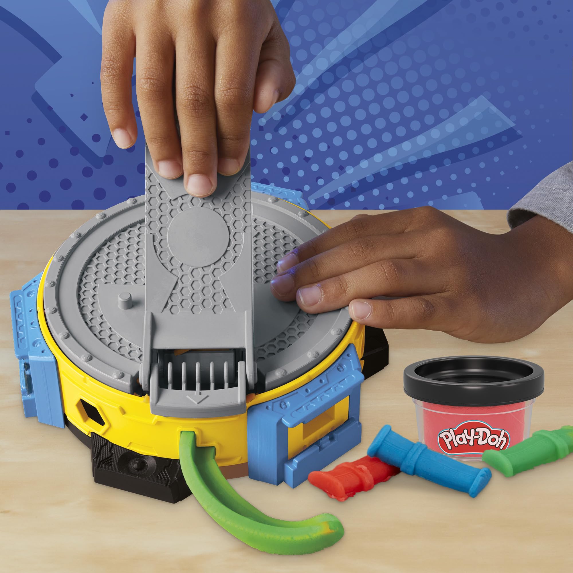 Red, blue, and orange cans supply bright base colors for scenes.