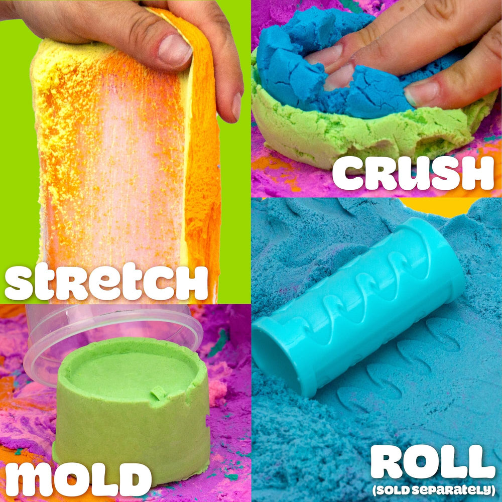 Play-Doh Sand 6-pack pink bubblegum scented can close-up