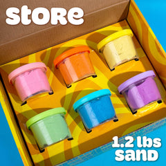Play-Doh Sand 6-pack purple grape scented can inspires colorful sculpting