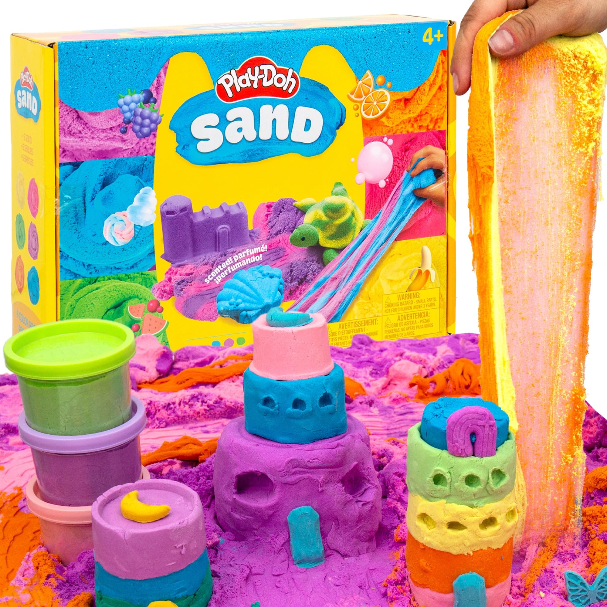 Play-Doh Sand 6-pack pink bubblegum scented can for imaginative modeling