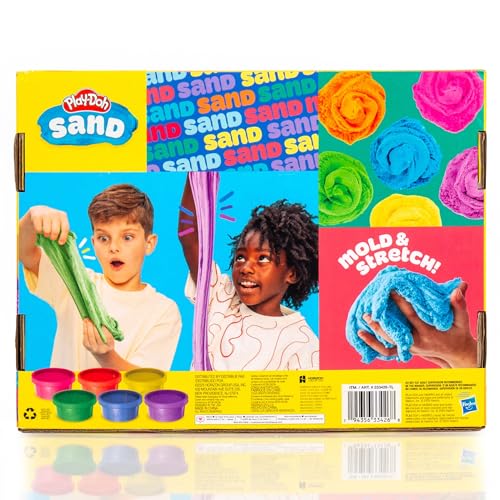 Play-Doh Sand 6-pack travel-friendly set ready for on-the-go fun