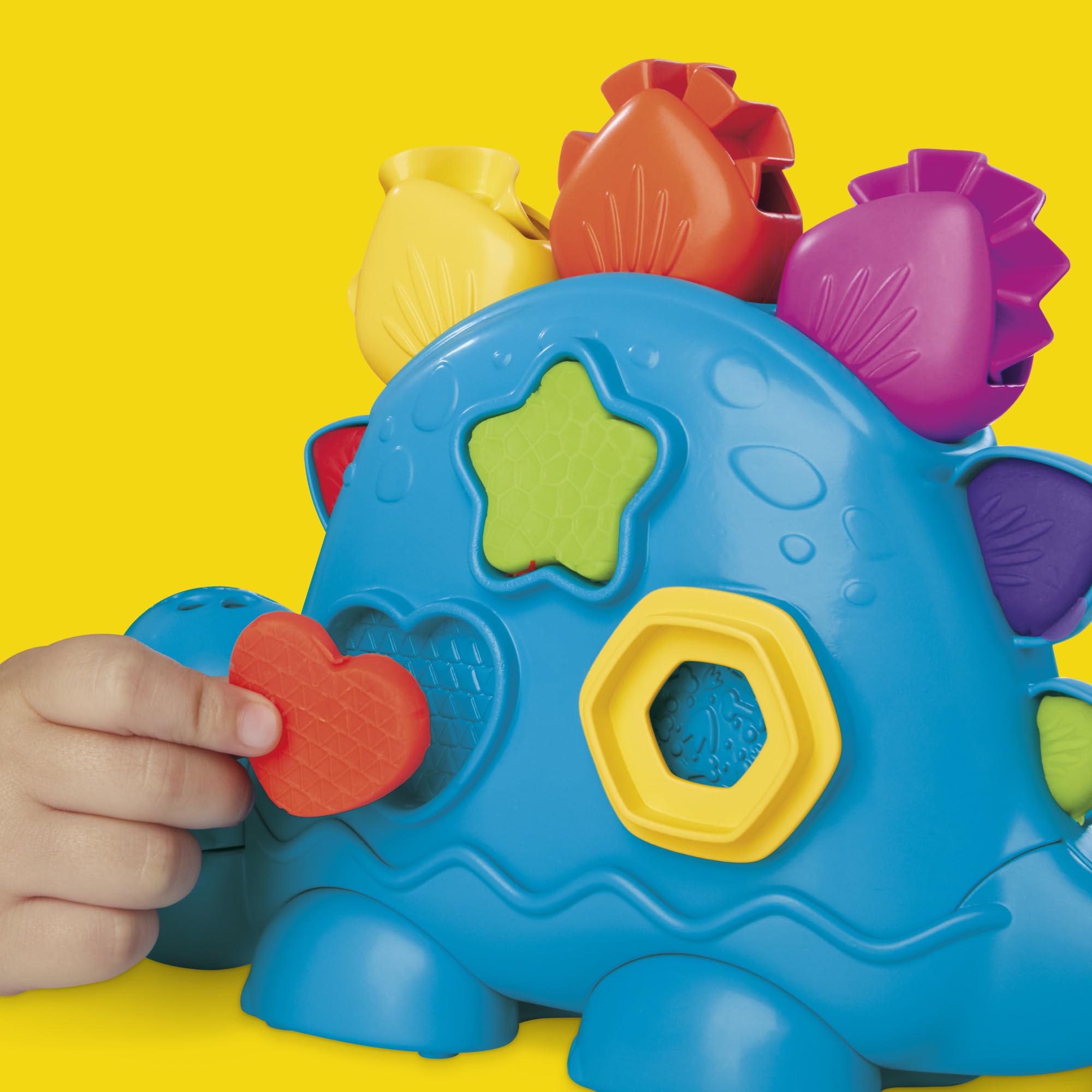 Play-Doh Shapes & Colors Dino Starter Set dino storage back keeps pieces tidy