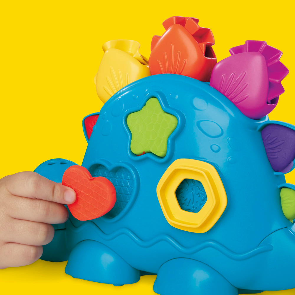 Play-Doh Shapes & Colors Dino Starter Set dino storage back keeps pieces tidy