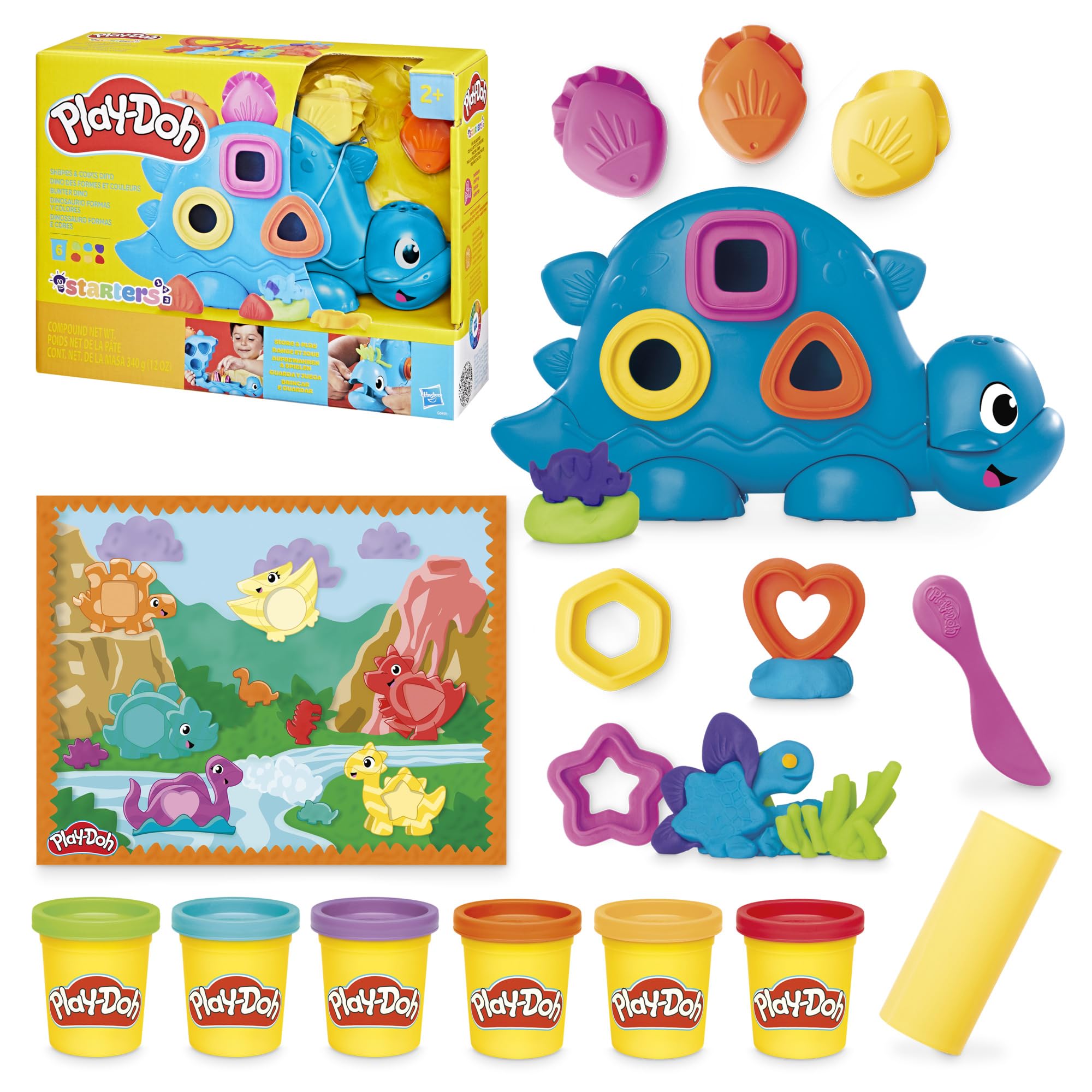 Play-Doh Shapes & Colors Dino Starter Set dino shown for creative play and color exploration