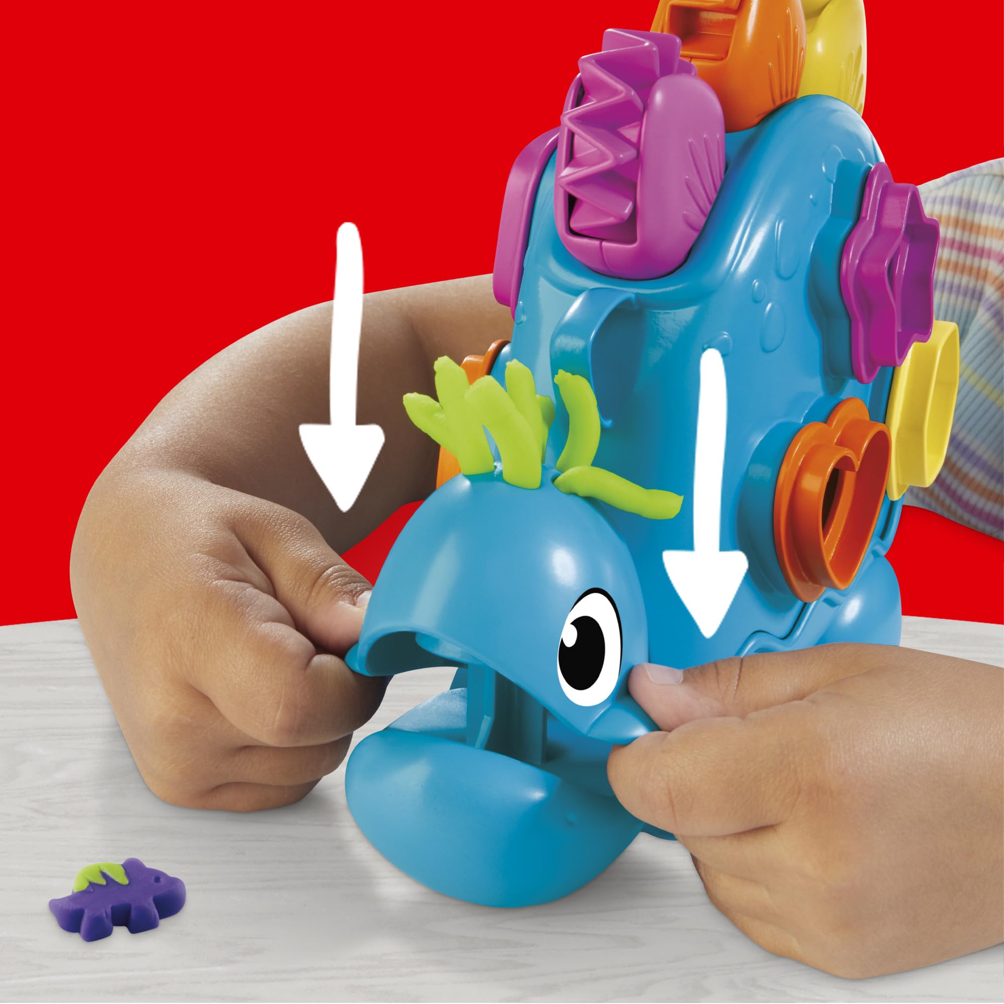 Play-Doh Shapes & Colors Dino Starter Set playmat featured for guided matching activities
