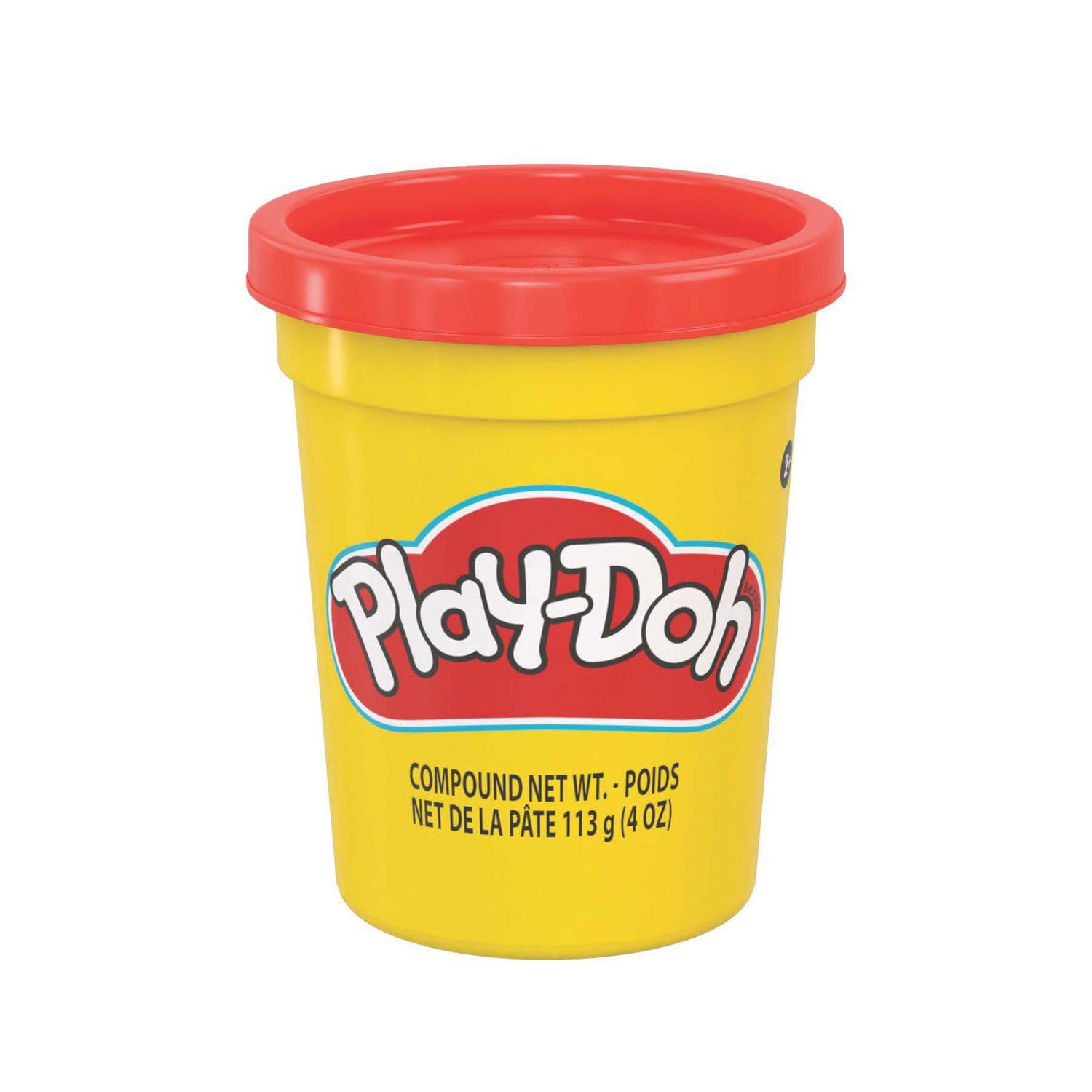 Play-Doh Single Can Dough Red opens with vibrant color ready for imaginative, tactile play.