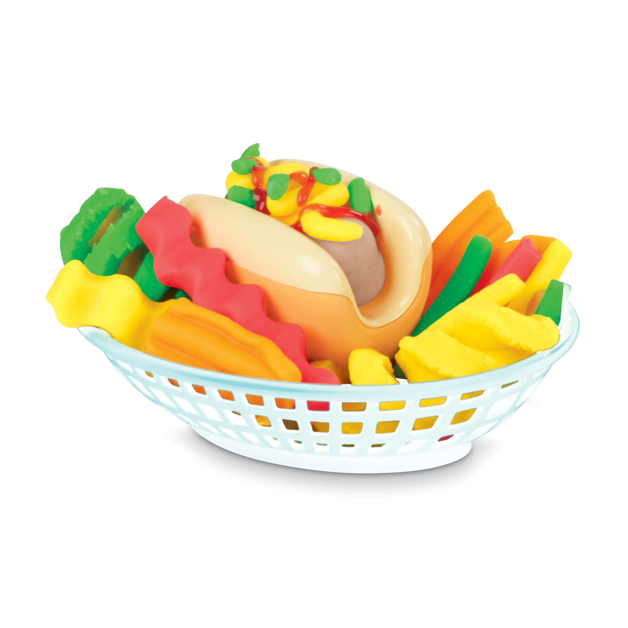 Play-Doh Spiral Fries grinder sprinkles salt and herbs for extra decoration