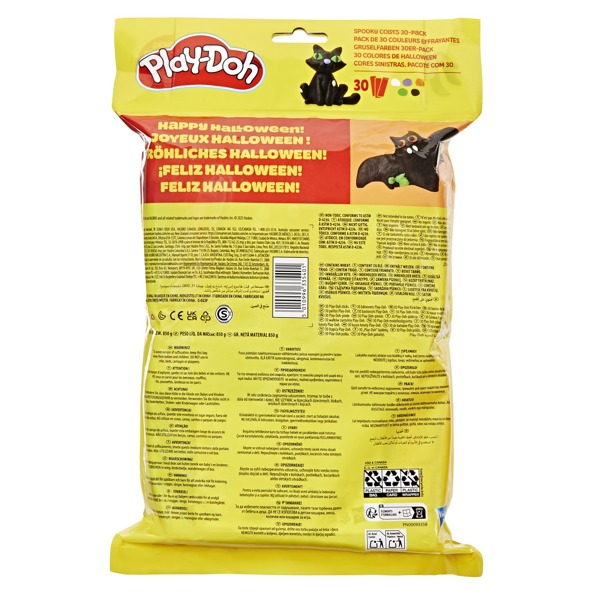 Play-Doh Spooky Colors 30 Pack 1-ounce sticks enable mess-free creative play.