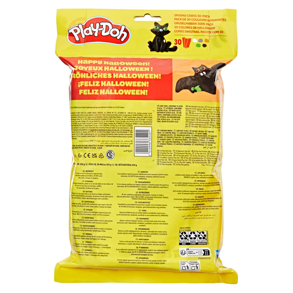 Play-Doh Spooky Colors 30 Pack 1-ounce sticks enable mess-free creative play.