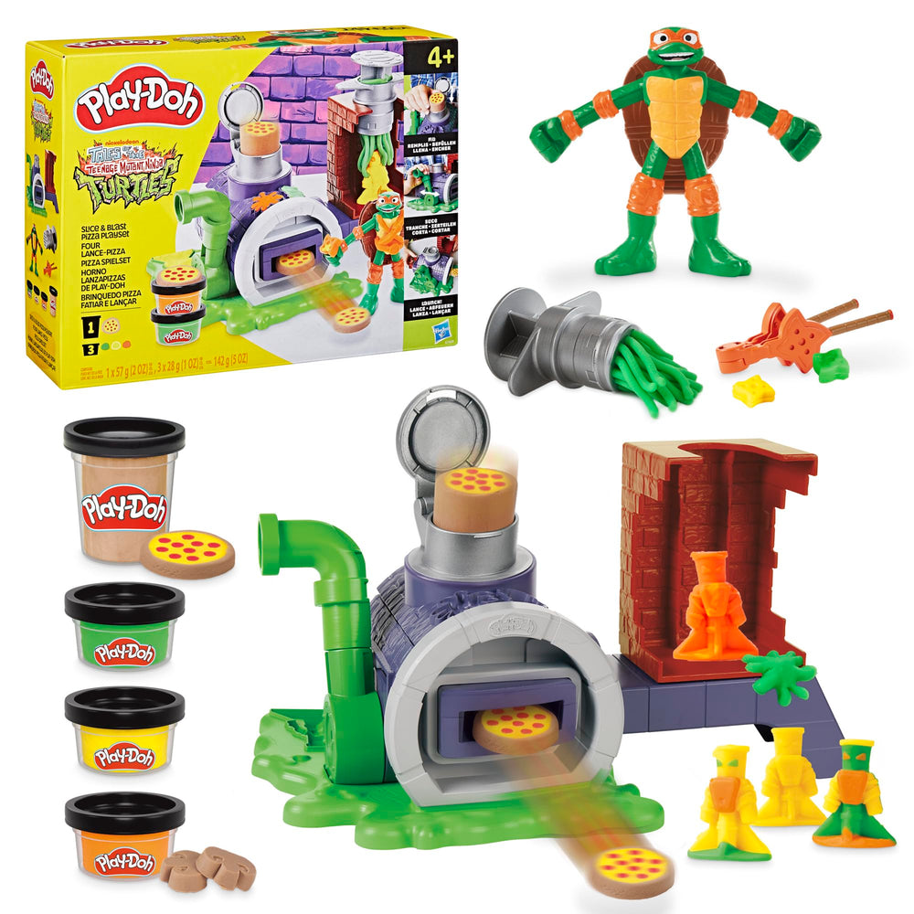 Play-Doh TMNT Slice & Blast pizza blaster image for action-packed pizza battles