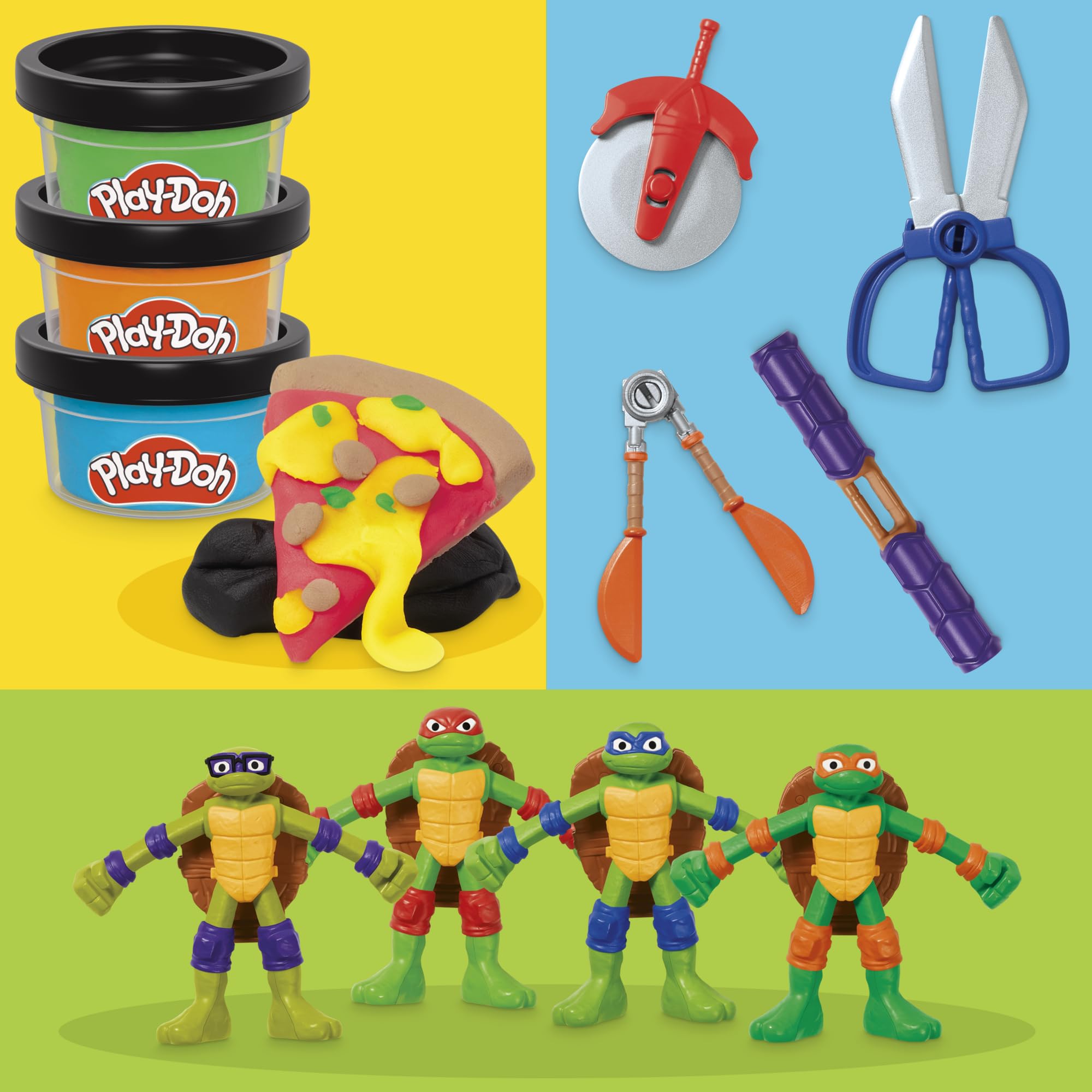Play-Doh TMNT Michelangelo bendy figure supporting sensory play