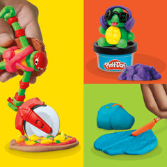 Play-Doh TMNT Raphael bendy figure promoting pretend battles
