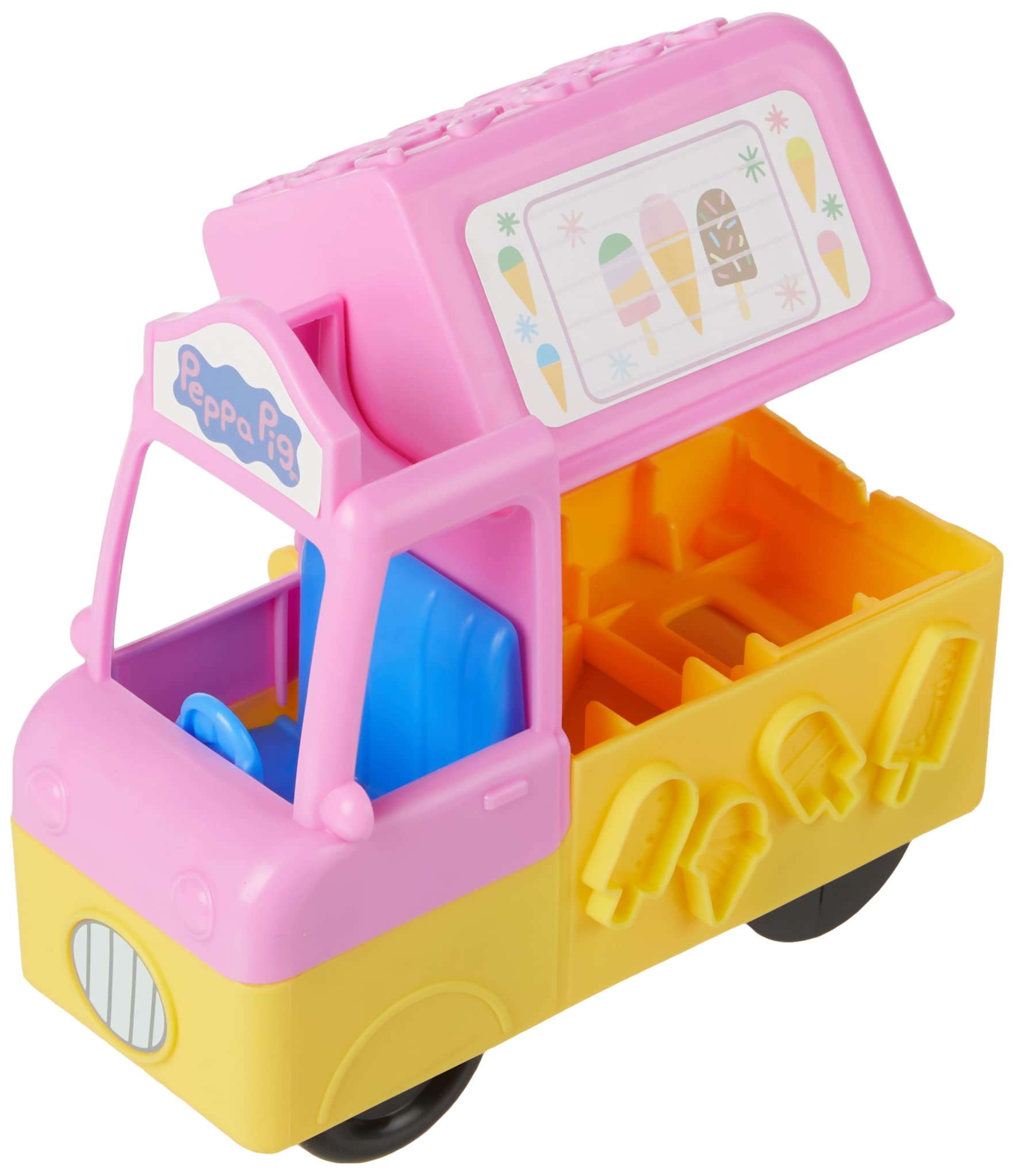 Play-Doh truck molds enable pretend sweets.