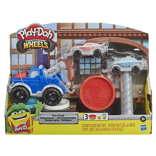 Play-Doh Wheels Tow Truck side view encourages storytelling and hands-on creativity.