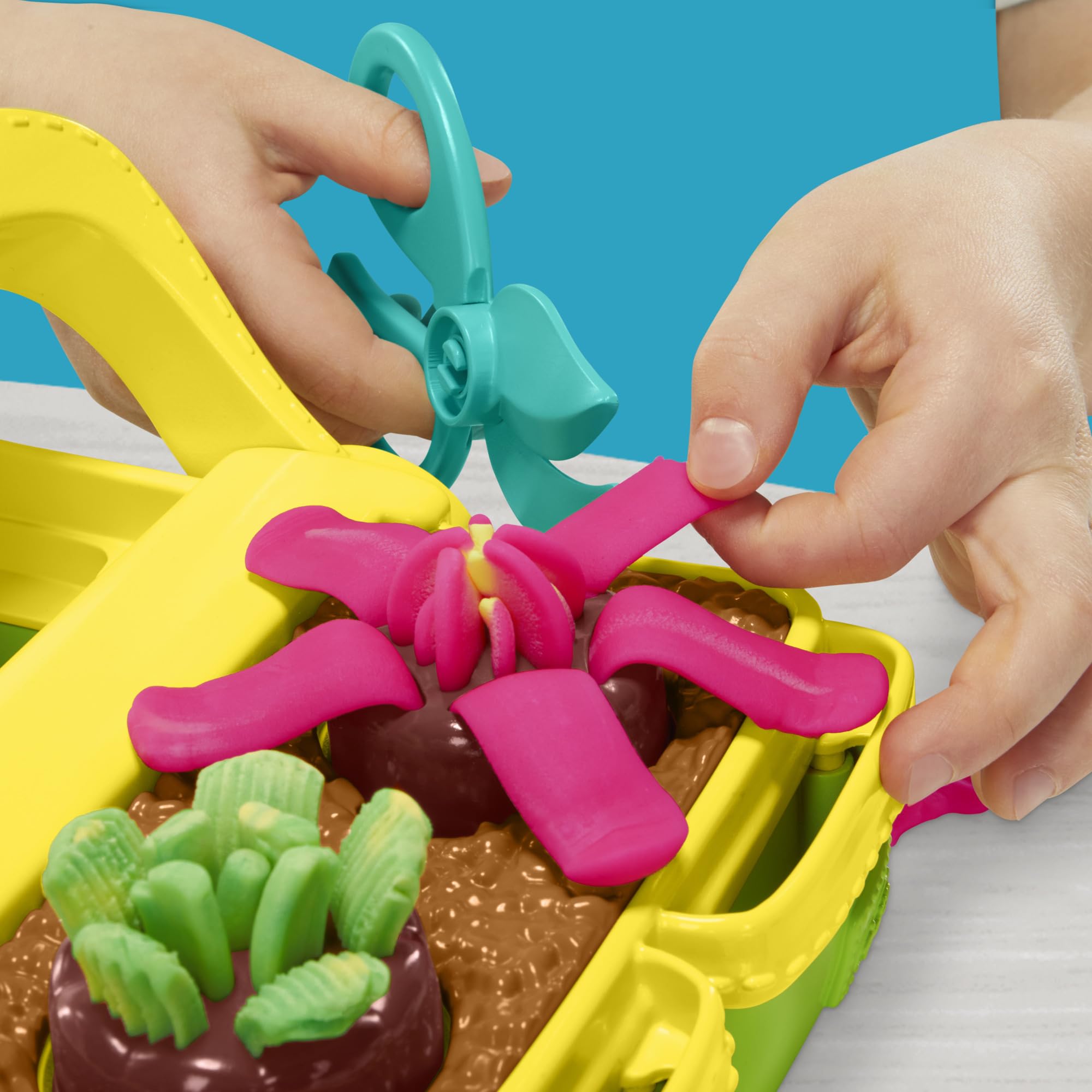 Play-Doh Blooming Flowers can set shows color variety for creative play.