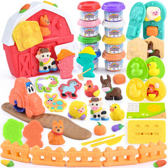 PLAY Farm Animals Color Dough Barn: colorful barn for creative play and storytelling.