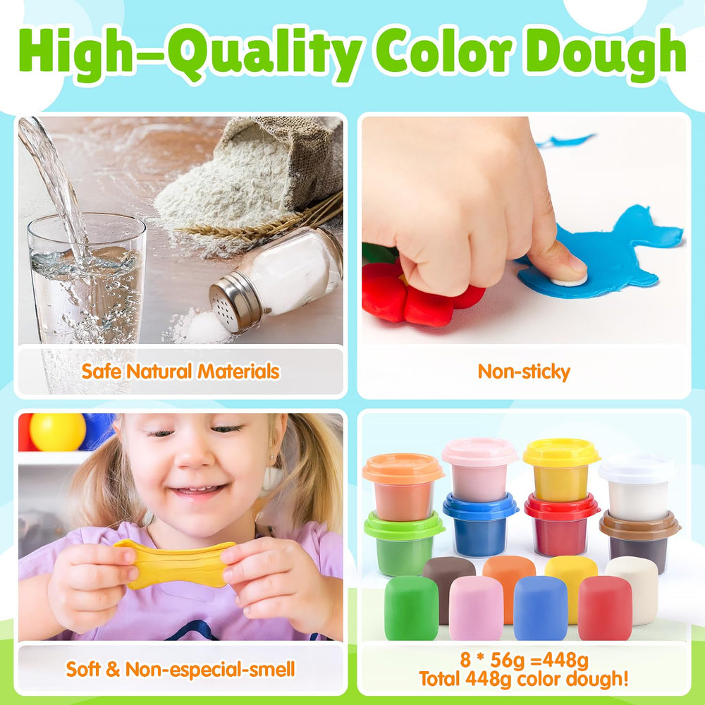 PLAY Color Dough Set with bright colors enables color mixing and vibrant farm scenes.