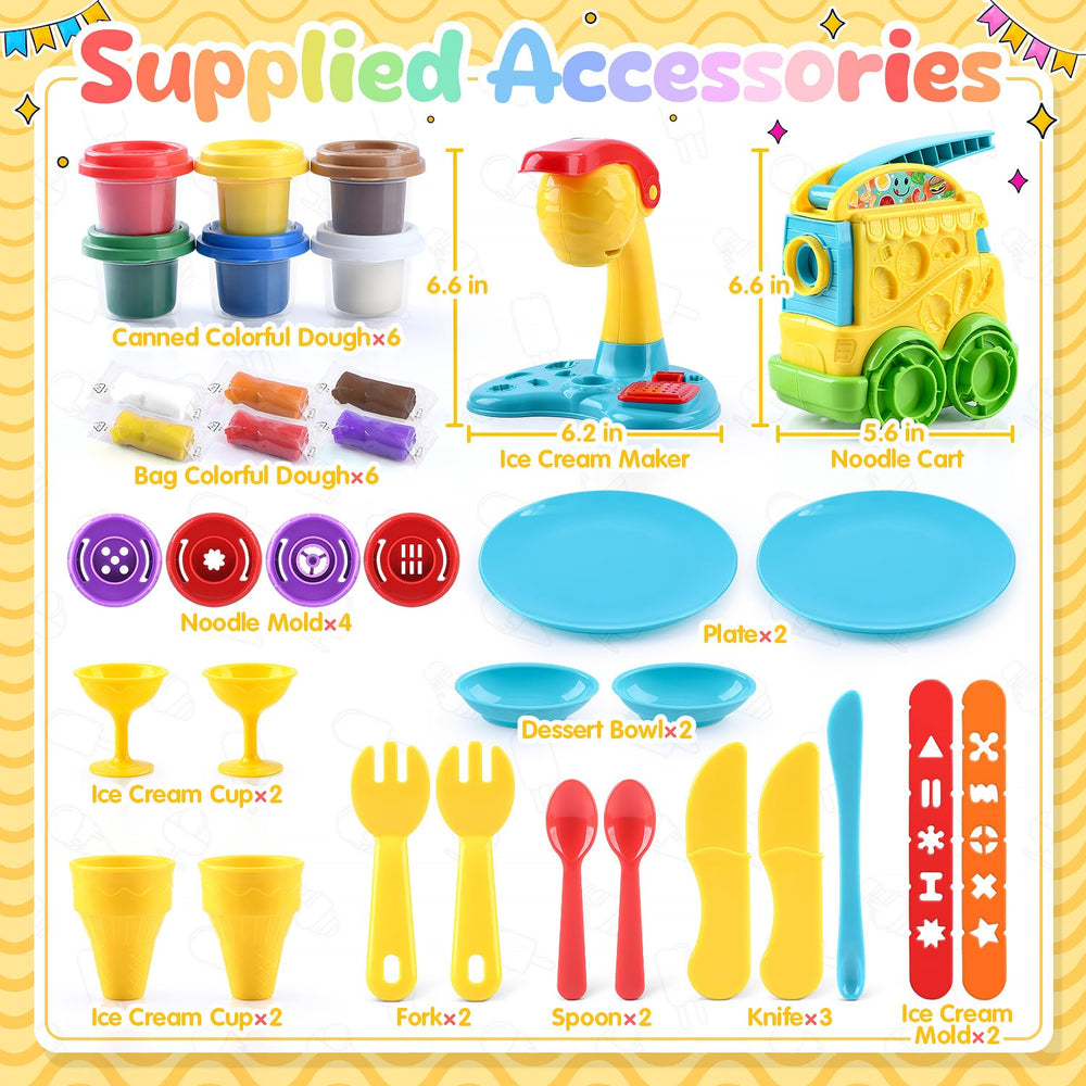 PLAY ice cream cups set up for pretend scoops and serving