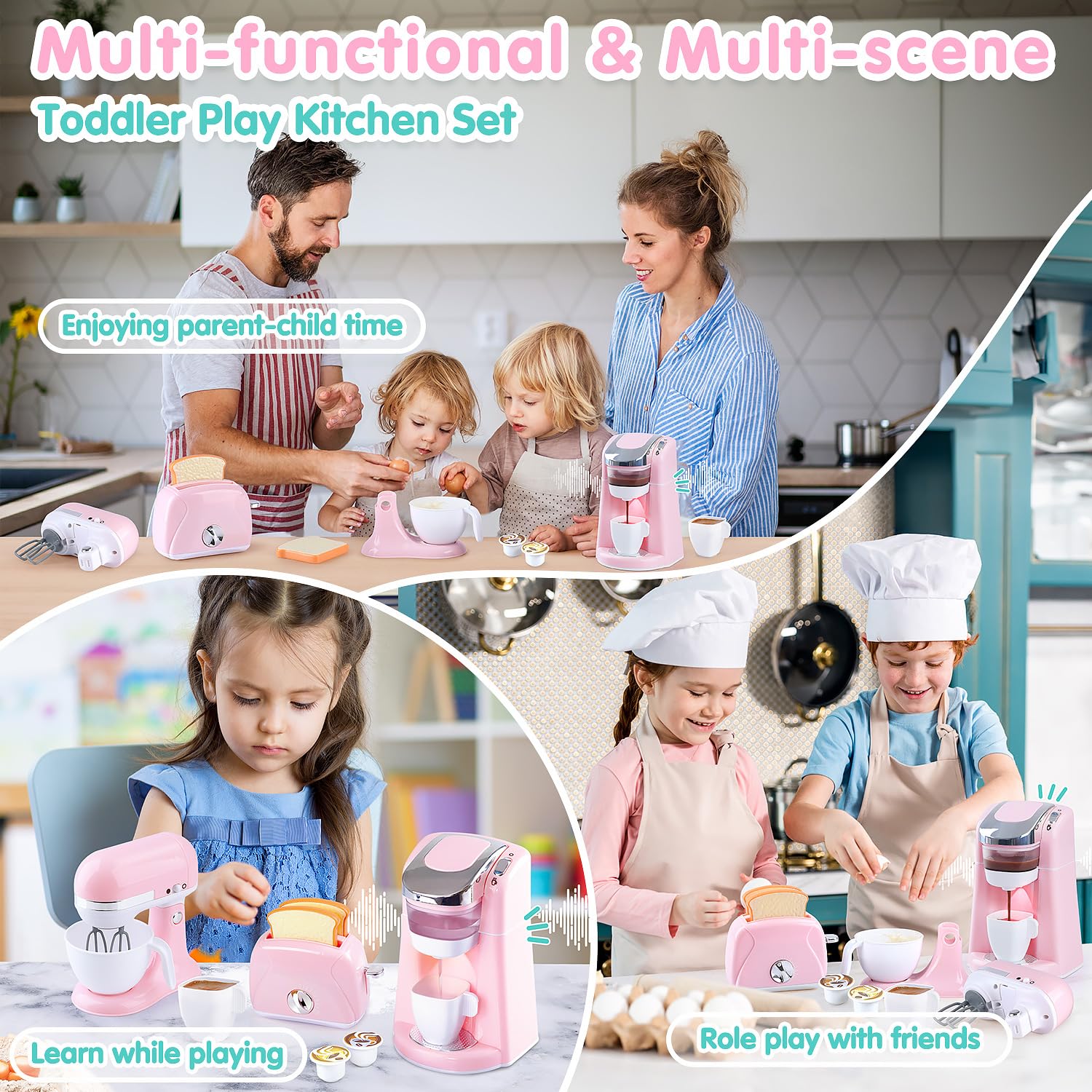 PLAY Kitchen cups set provides complete serving props for social play
