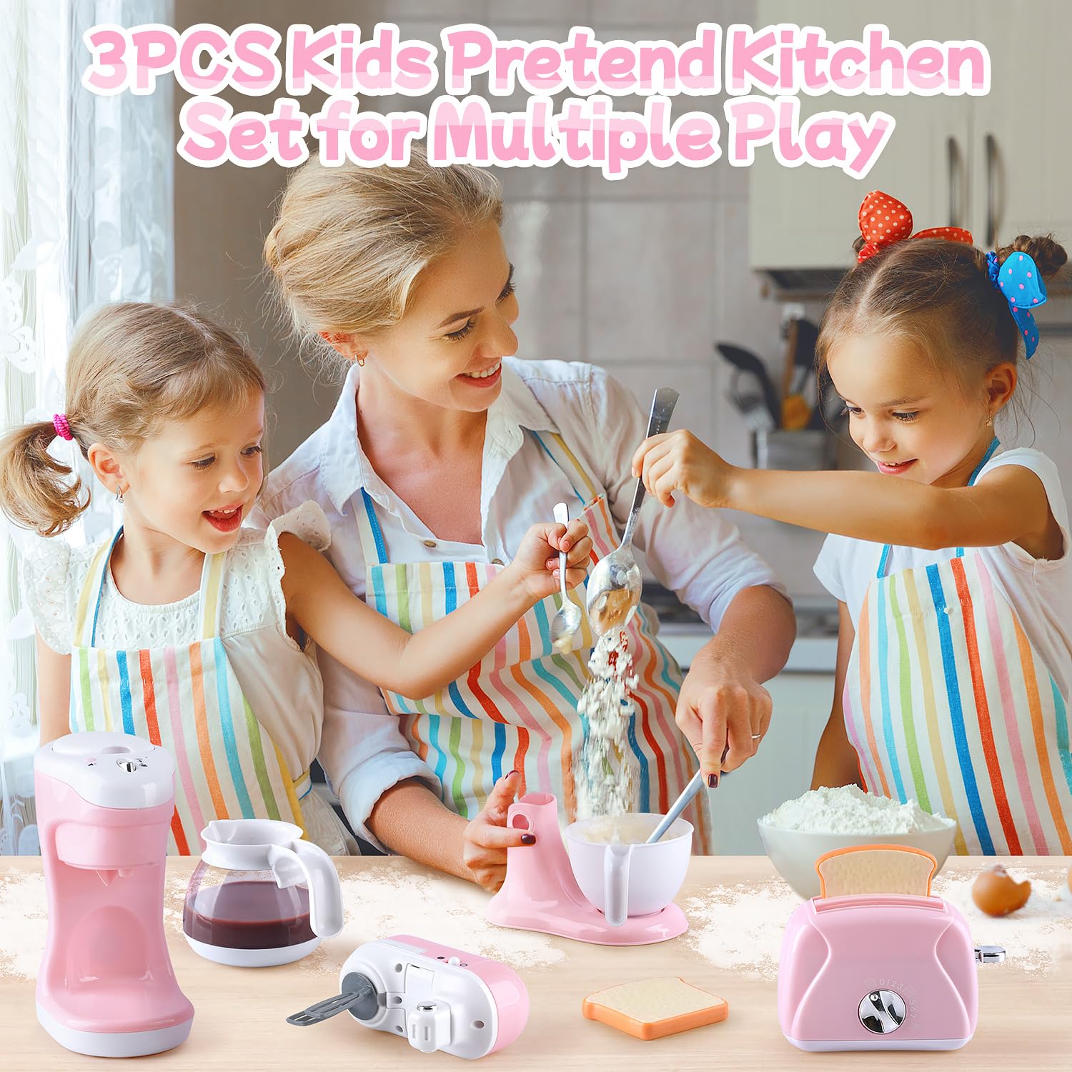 PLAY Kitchen toaster with timer popping toast during play sessions
