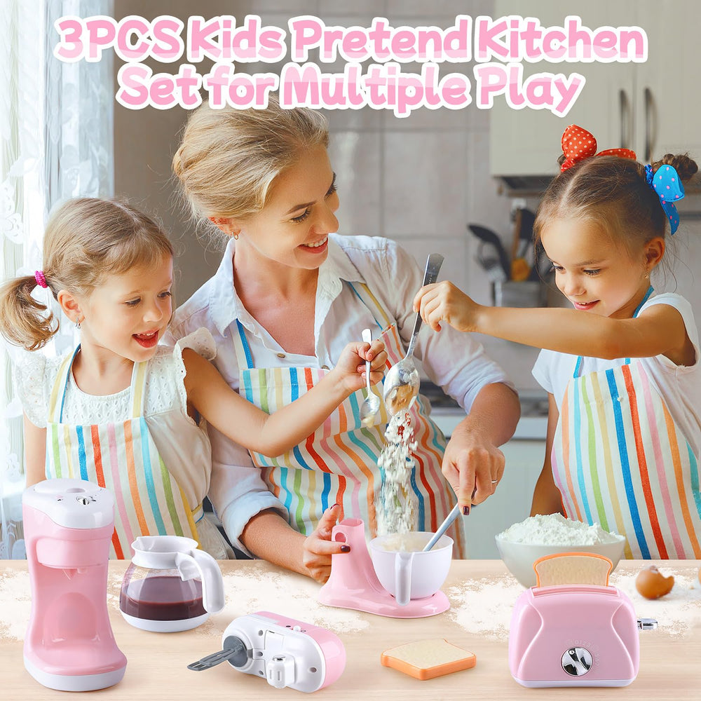 PLAY Kitchen toaster with timer popping toast during play sessions