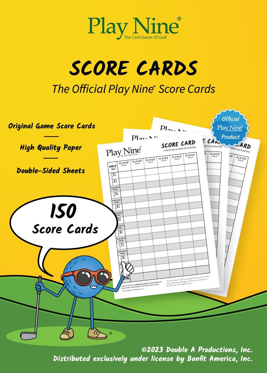 Play Nine original scorecards 3-pack with classic design for consistent gameplay.