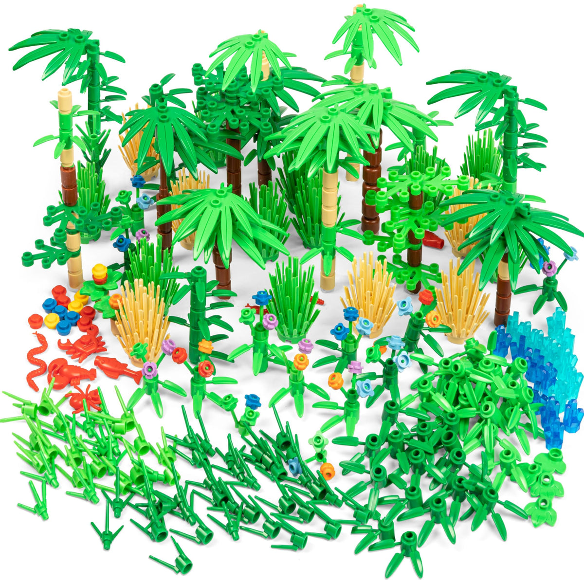 Play Platoon 404-piece jungle kit with plants and trees for vibrant forest scenes.