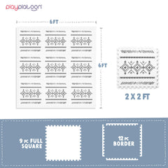 Play Platoon boho pattern tiles close-up show stylish safety surface.
