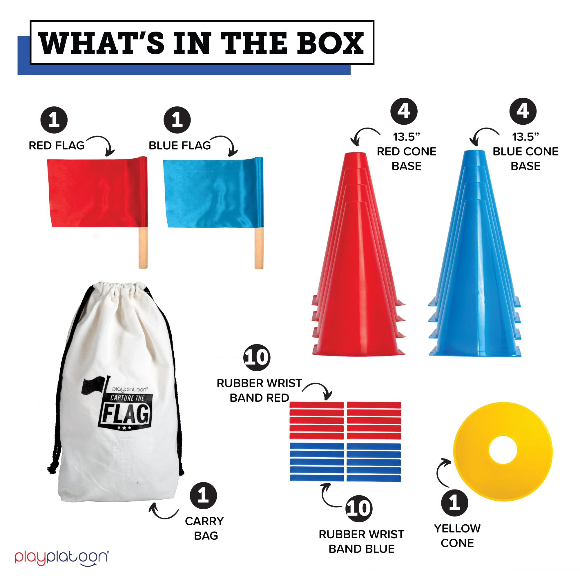 Play Platoon Capture The Flag red and blue cones mark team zones clearly