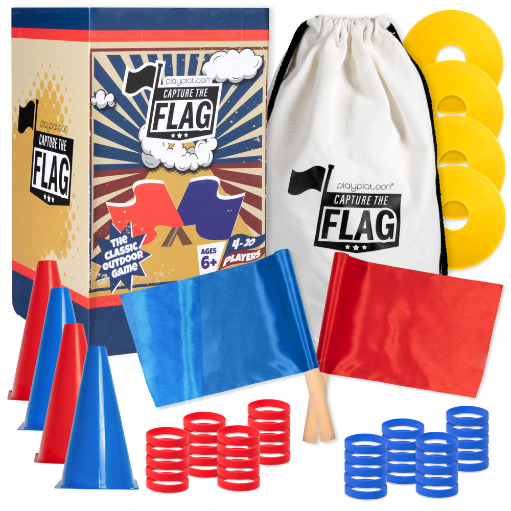 Play Platoon Capture The Flag wooden flags ready for outdoor team play