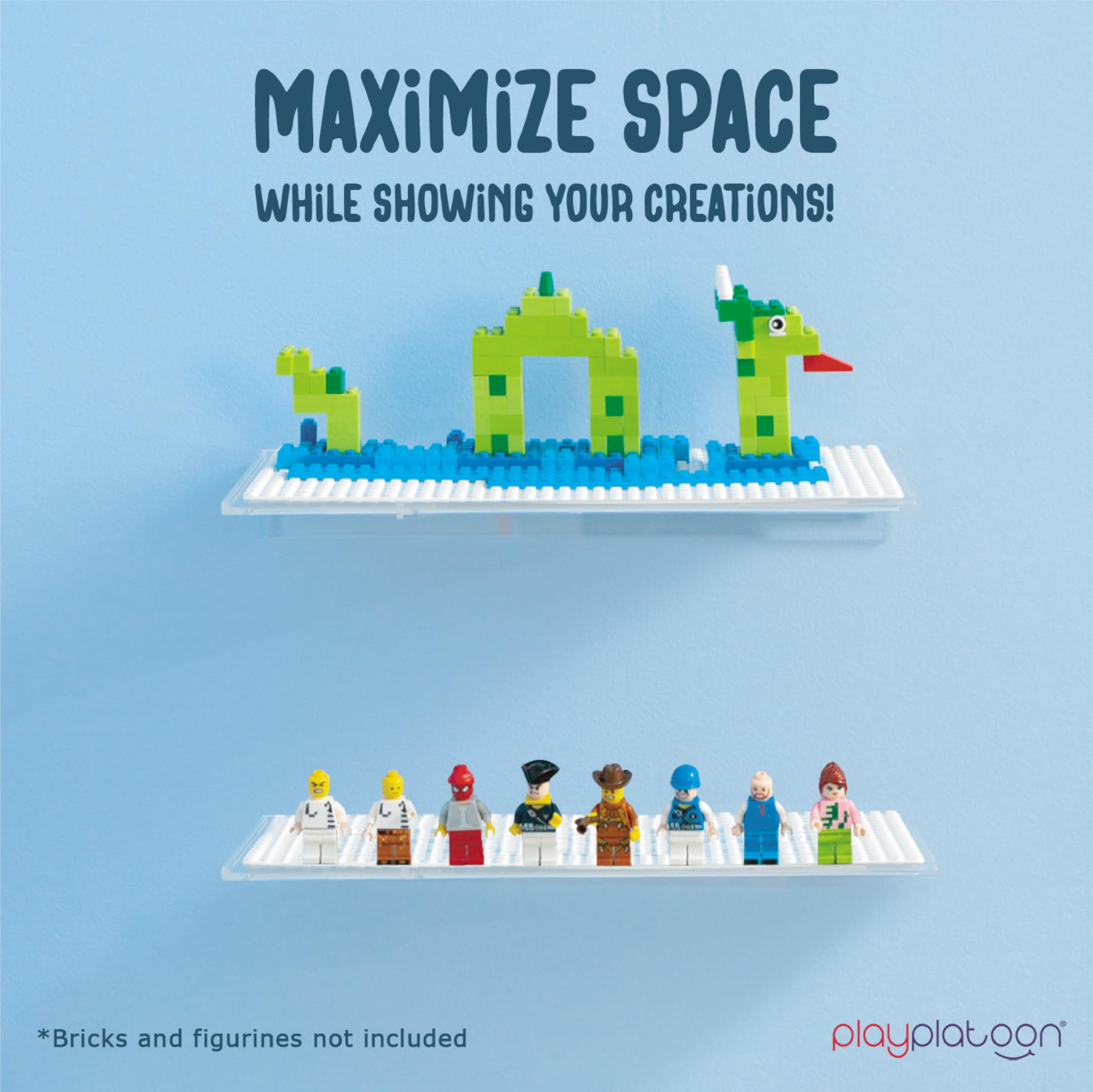 Play Platoon durable acrylic wall shelf offering long-lasting clarity