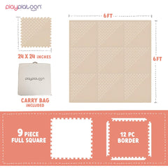 Close-up of extra-thick 5/8 inch foam tiles from Play Platoon for cushioned tummy time