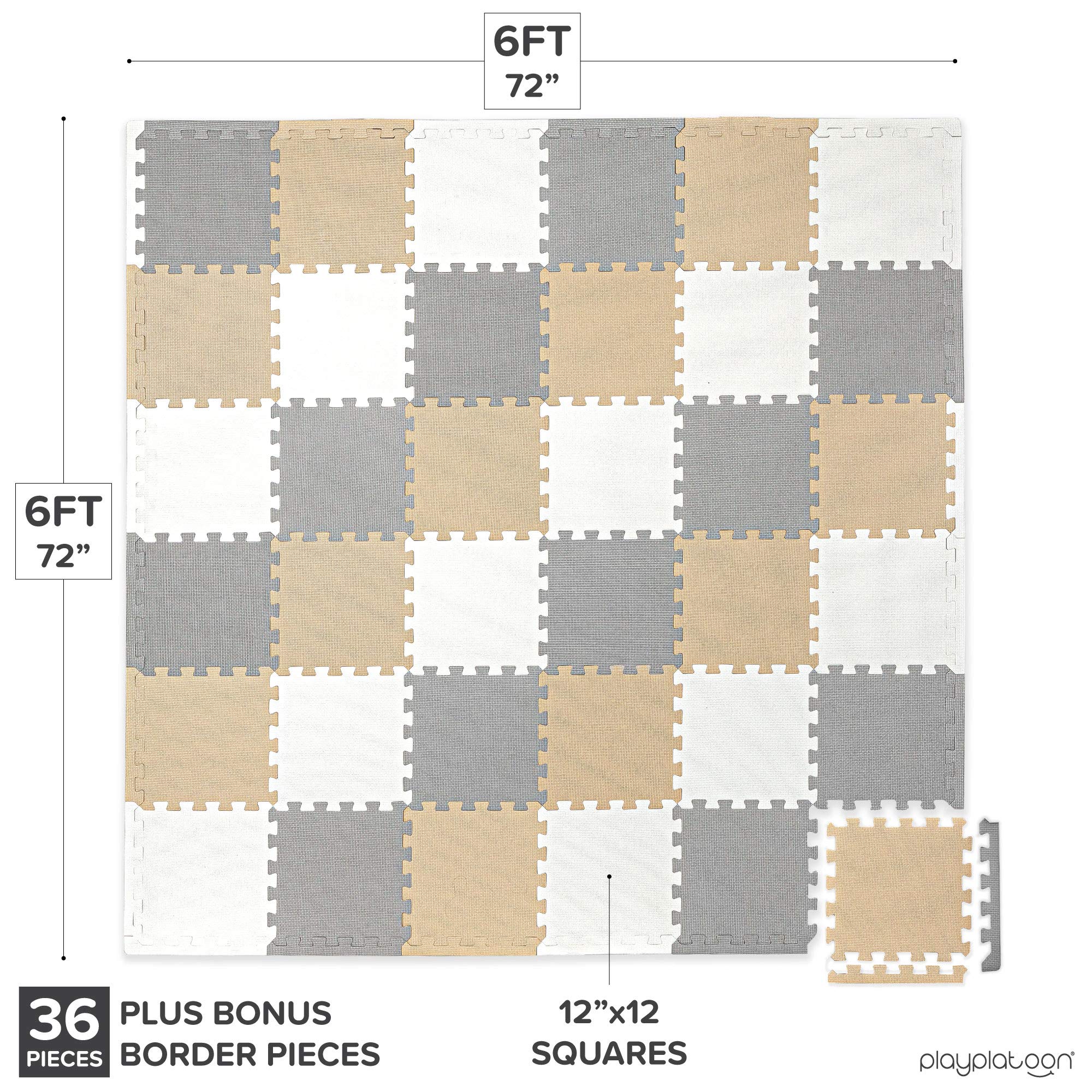 Play Platoon five-eighth-inch thick foam tiles offer extra comfort.