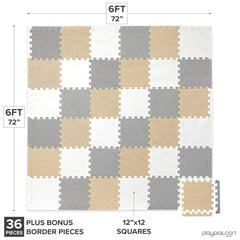 Play Platoon five-eighth-inch thick foam tiles offer extra comfort.