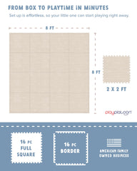 Play Platoon interlocking tiles assembly demonstrating scalable 96x96 layout for any room