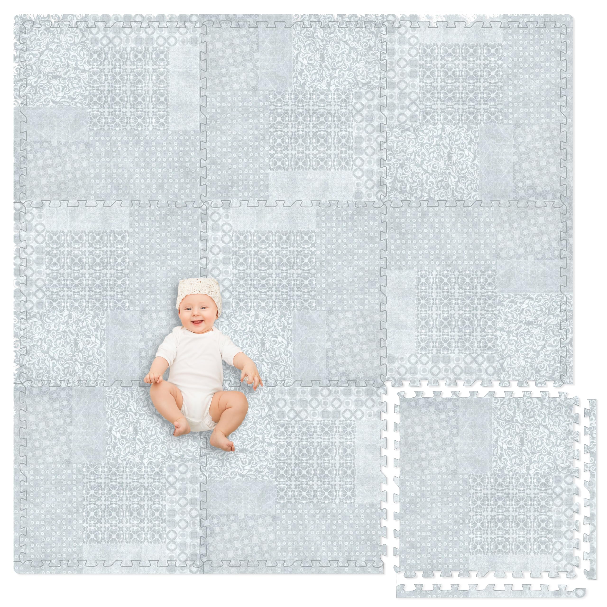 Play Platoon large baby play mat spread to reveal a 72x72 inch soft surface